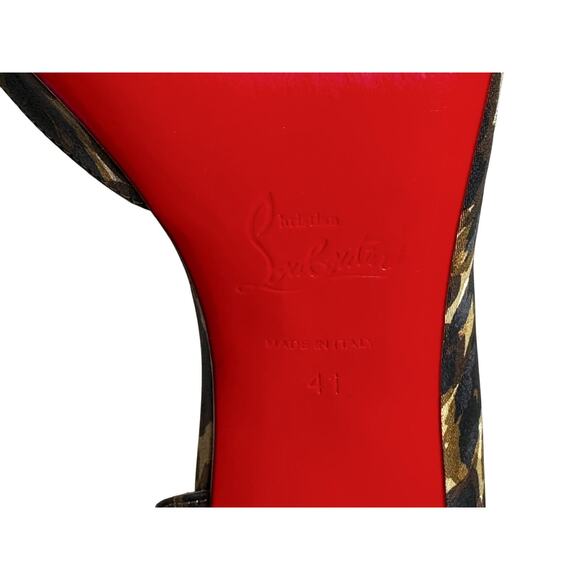 Christian Louboutin Iriza 100 Leopard Silk D'Orsay Heels Pumps Size 41 - Picture 7 of 8